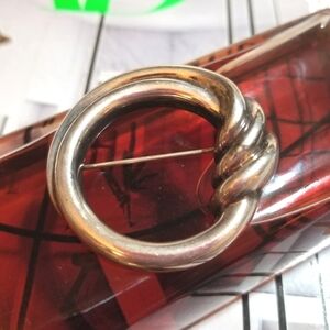 BAYANIHAN Designer signed Modernist Sterling Vintage Brooch